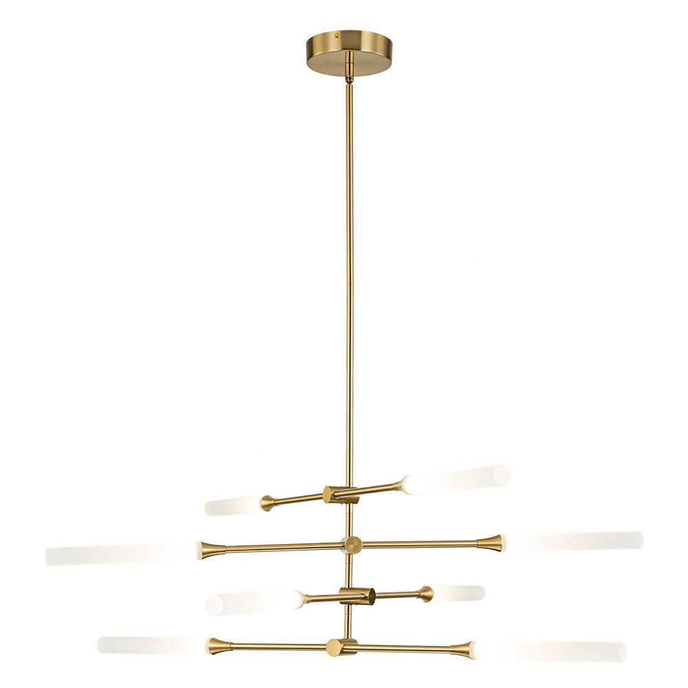 8-Light Dimmable 3000k LED Rotatable Linear Sputnik Chandelier
