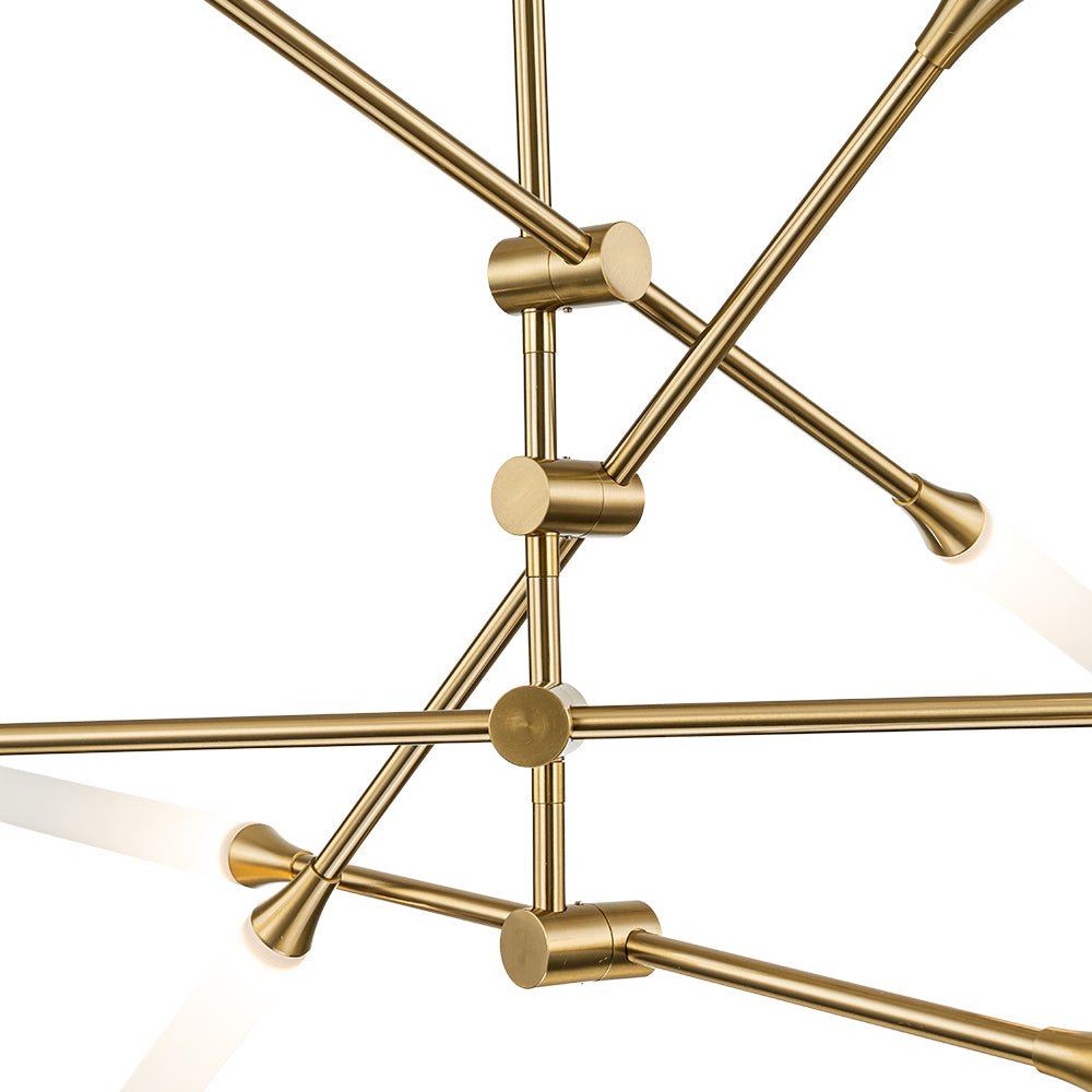 8-Light Dimmable 3000k LED Rotatable Linear Sputnik Chandelier