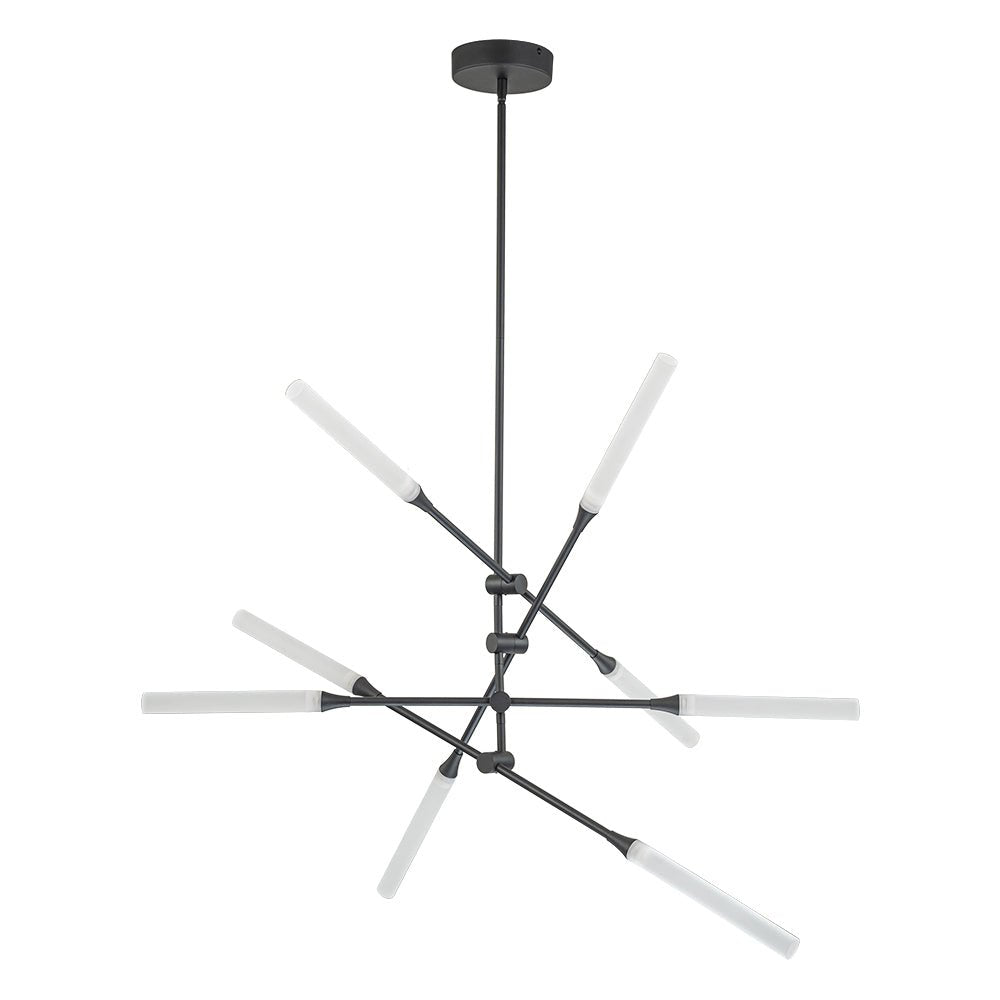 8-Light Dimmable 3000k LED Rotatable Linear Sputnik Chandelier