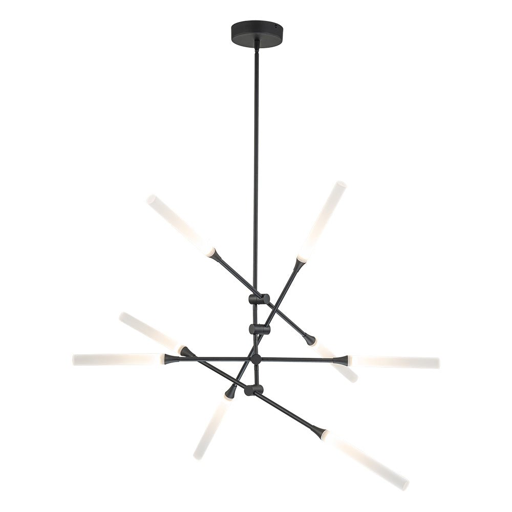 8-Light Dimmable 3000k LED Rotatable Linear Sputnik Chandelier