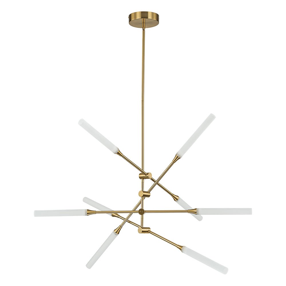 8-Light Dimmable 3000k LED Rotatable Linear Sputnik Chandelier
