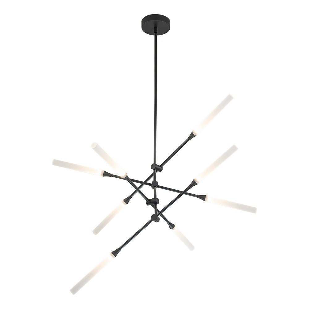 8-Light Dimmable 3000k LED Rotatable Linear Sputnik Chandelier