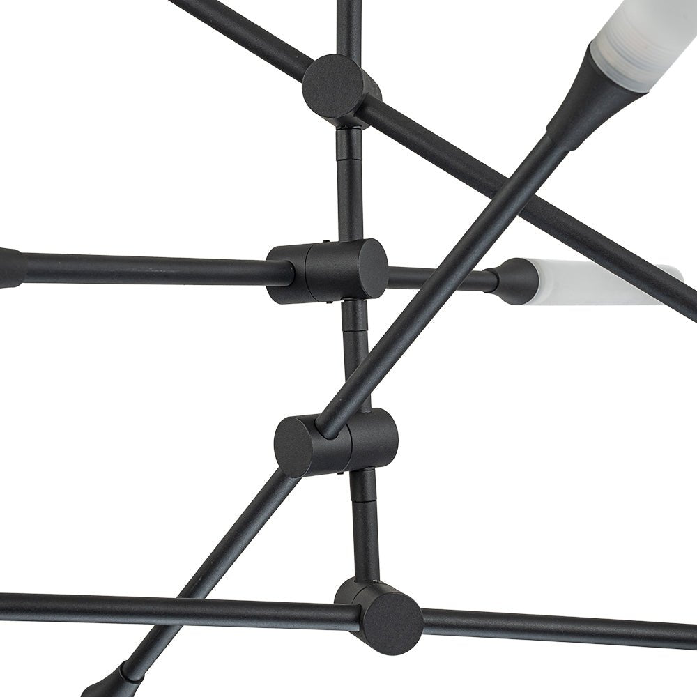 8-Light Dimmable 3000k LED Rotatable Linear Sputnik Chandelier