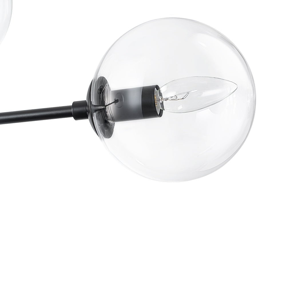 8-Light Linear Sputnik Clear Glass Bubble Chandelier