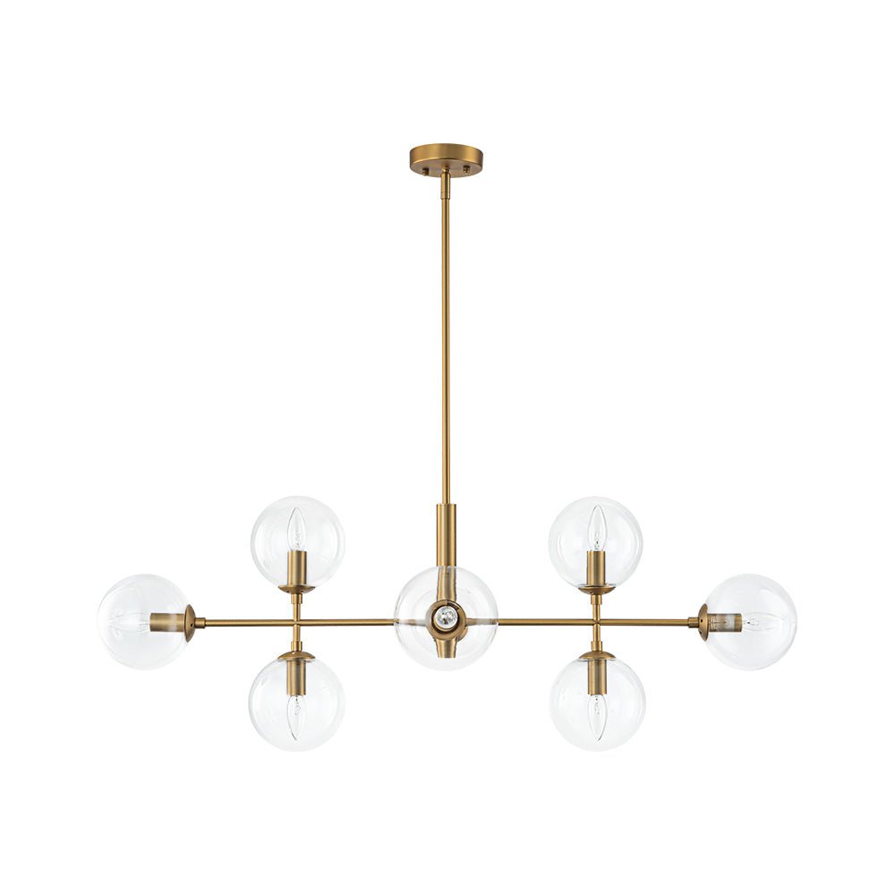 8-Light Linear Sputnik Clear Glass Bubble Chandelier