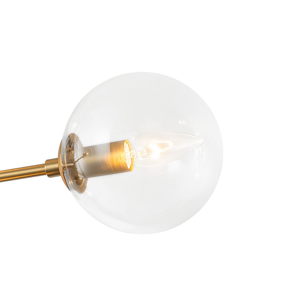 8-Light Linear Sputnik Clear Glass Bubble Chandelier