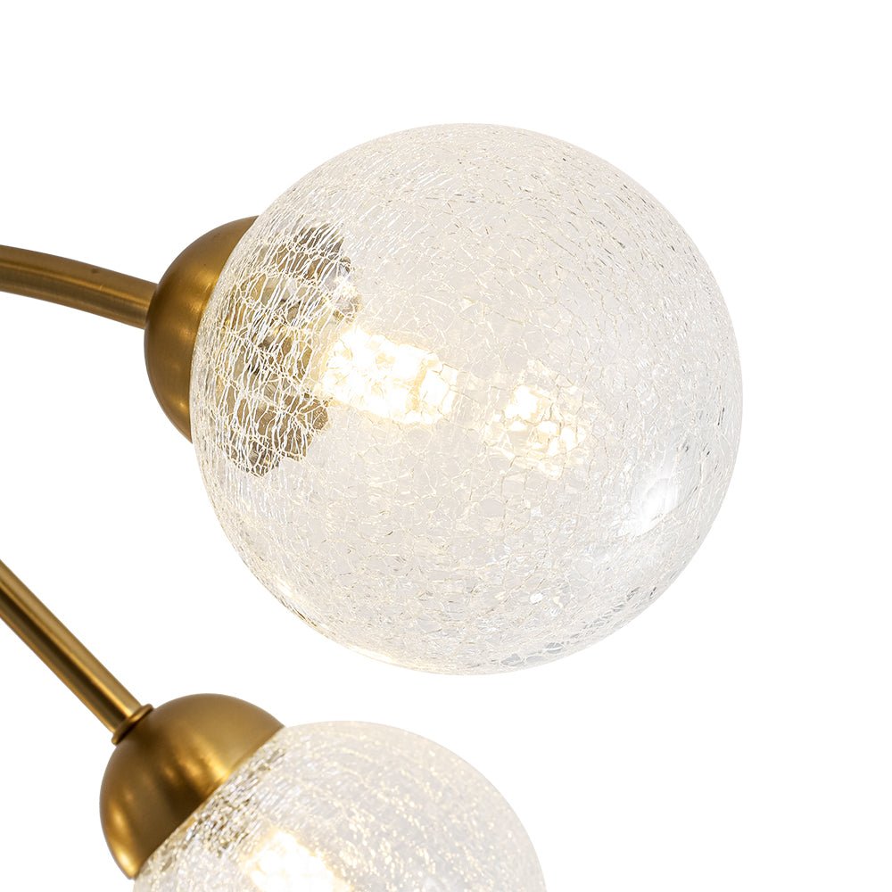 8-Light Textured Crackle Glass Globe Semi Flush Mount