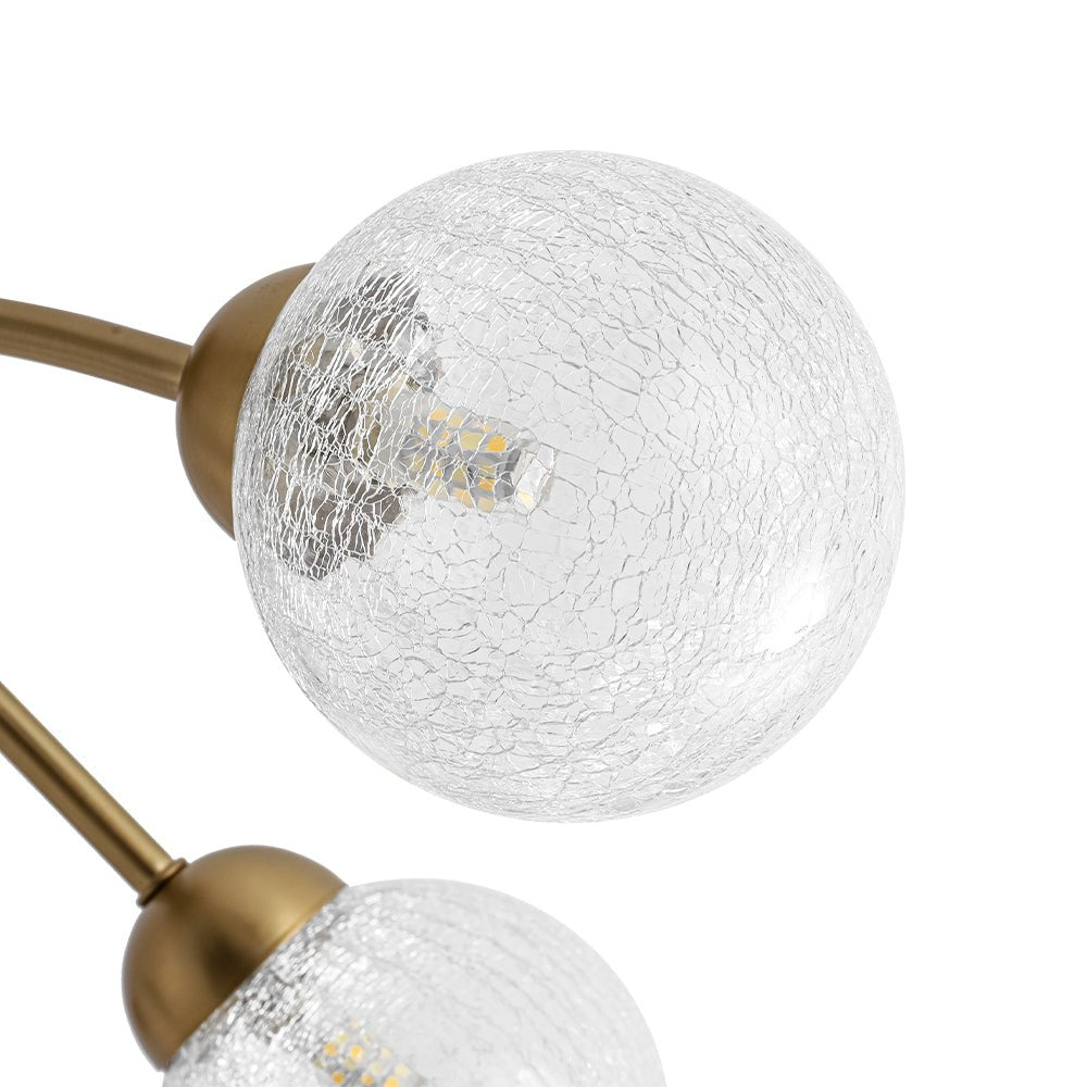 8-Light Textured Crackle Glass Globe Semi Flush Mount