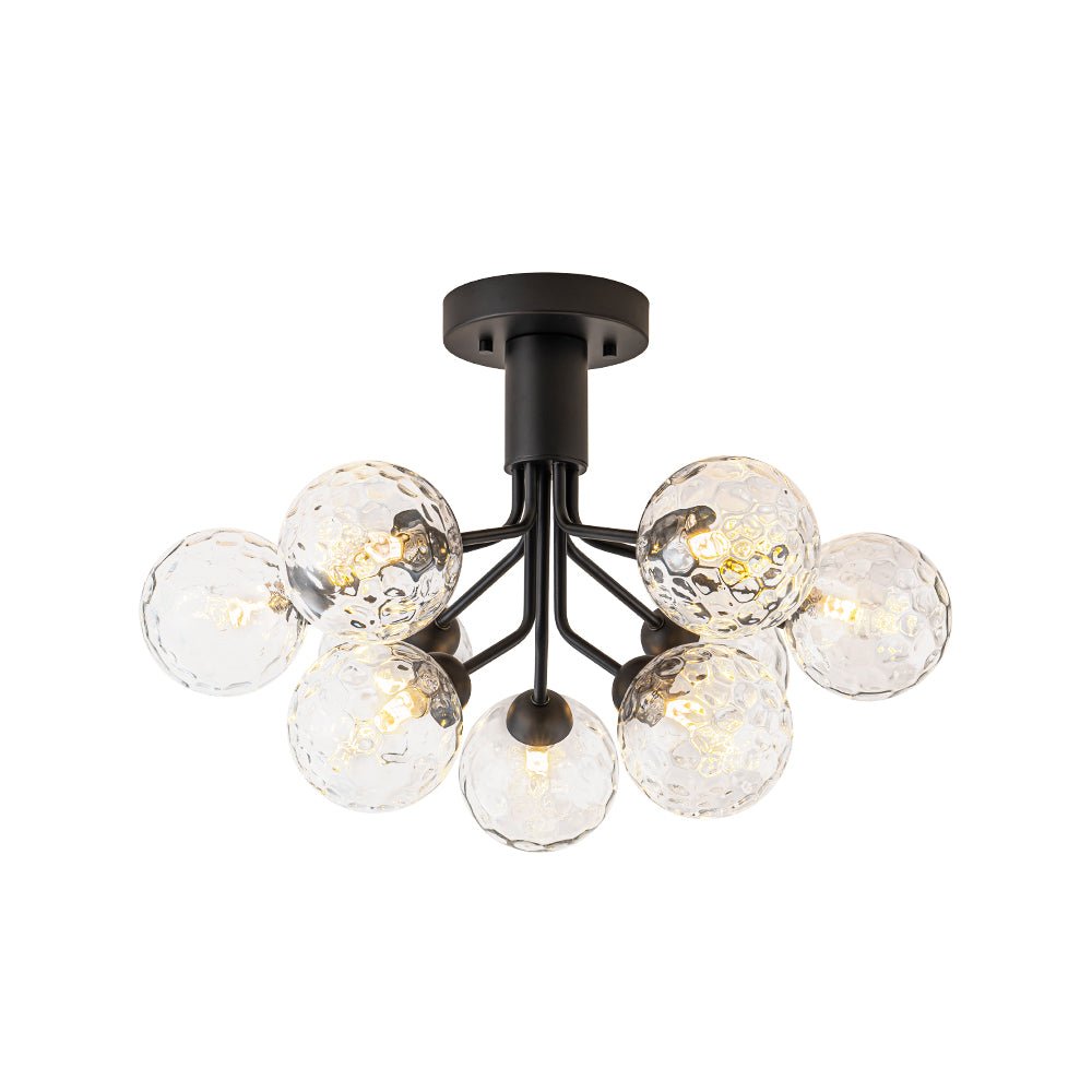 9-Light Bloom Water Glass Globe Tiered Sputnik Ceiling Light