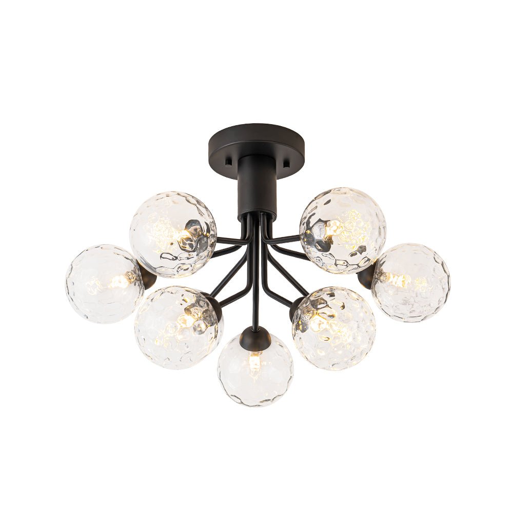 9-Light Bloom Water Glass Globe Tiered Sputnik Ceiling Light