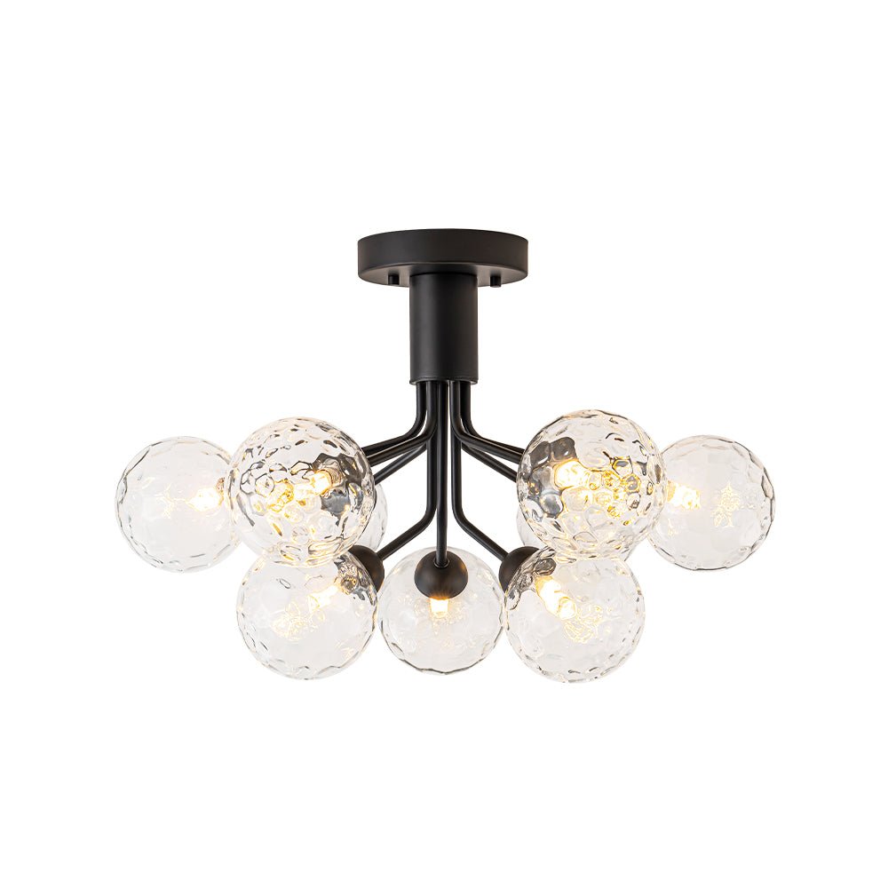 9-Light Bloom Water Glass Globe Tiered Sputnik Ceiling Light