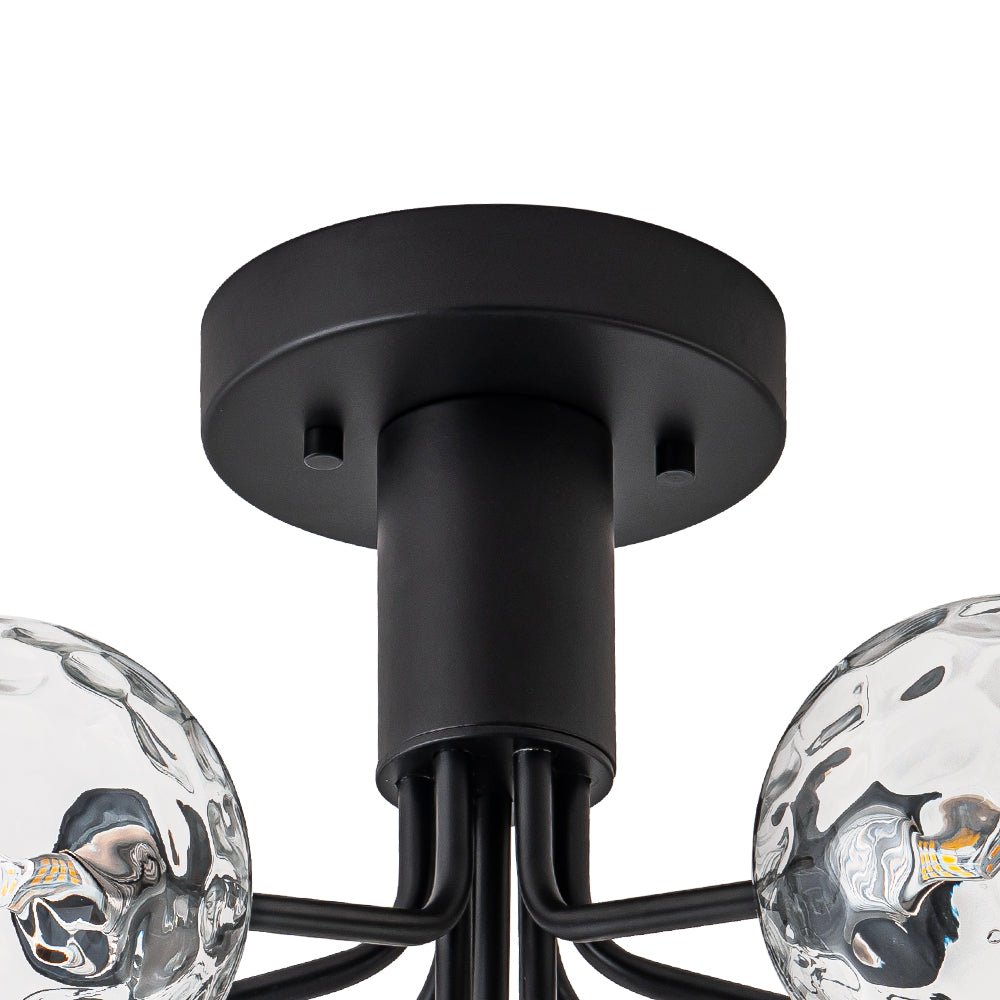 9-Light Bloom Water Glass Globe Tiered Sputnik Ceiling Light