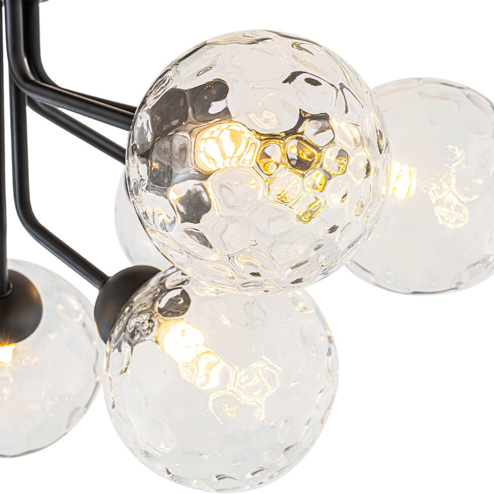 9-Light Bloom Water Glass Globe Tiered Sputnik Ceiling Light