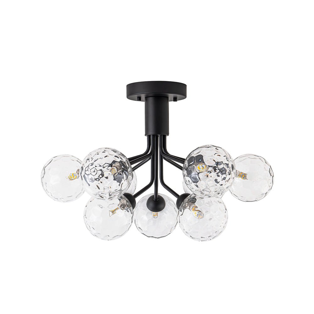 9-Light Bloom Water Glass Globe Tiered Sputnik Ceiling Light
