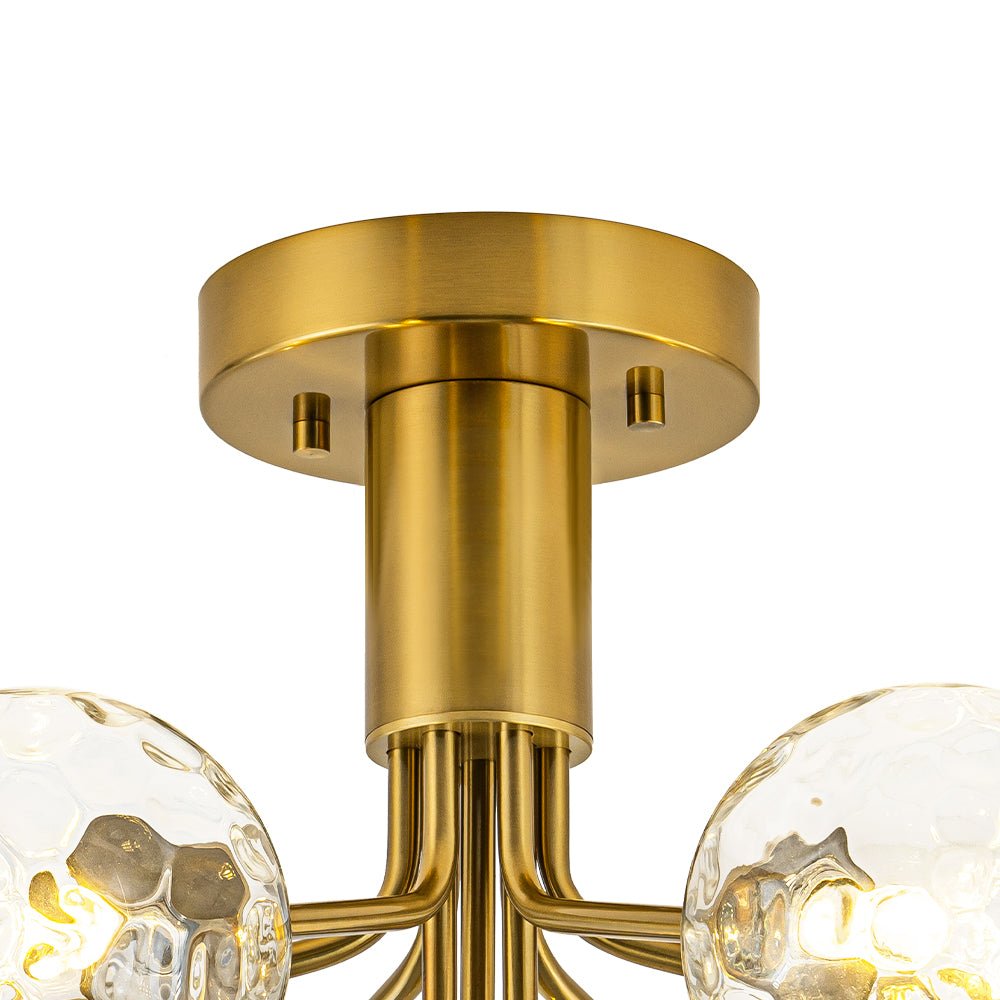 9-Light Bloom Water Glass Globe Tiered Sputnik Ceiling Light
