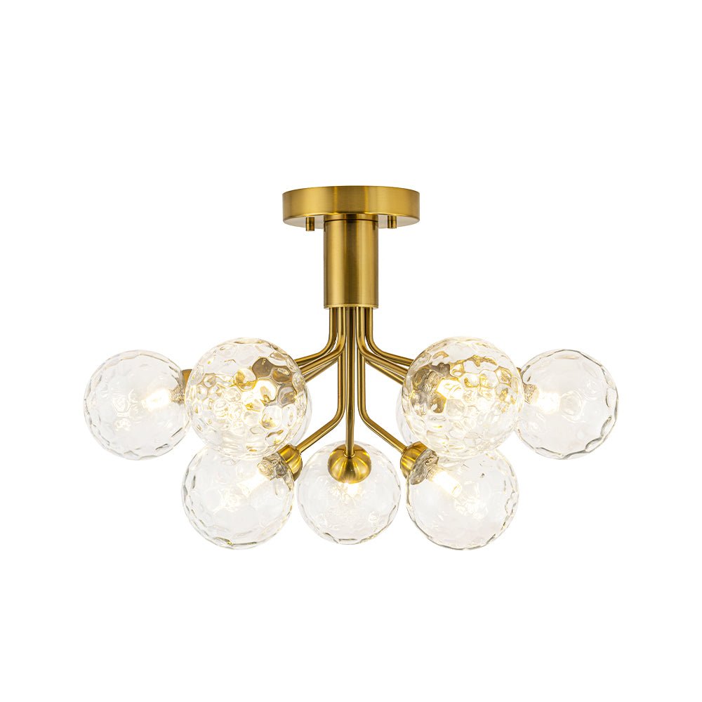 9-Light Bloom Water Glass Globe Tiered Sputnik Ceiling Light