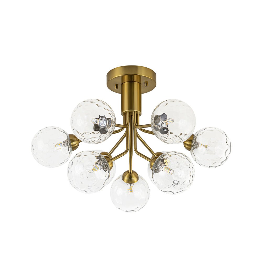 9-Light Bloom Water Glass Globe Tiered Sputnik Ceiling Light
