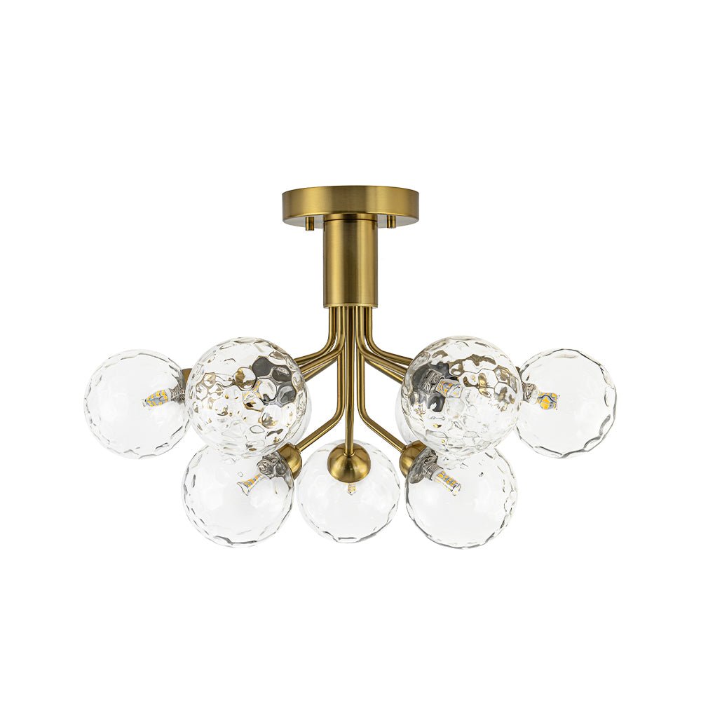 9-Light Bloom Water Glass Globe Tiered Sputnik Ceiling Light