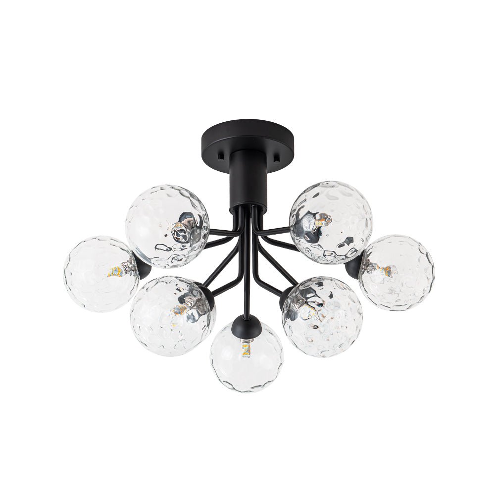 9-Light Bloom Water Glass Globe Tiered Sputnik Ceiling Light