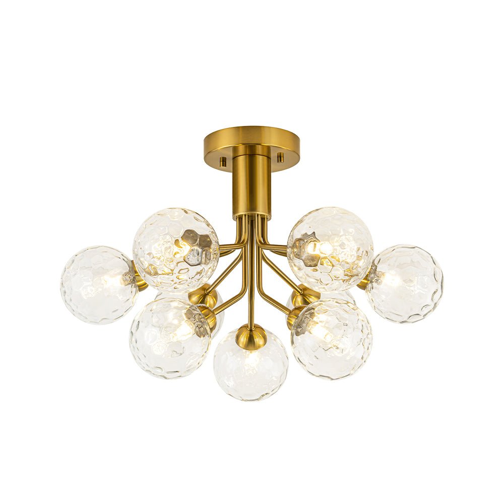 9-Light Bloom Water Glass Globe Tiered Sputnik Ceiling Light