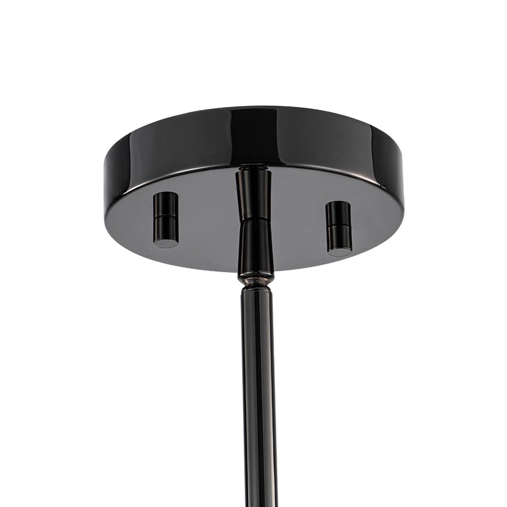 9-Light Hammered Smoked Glass Bubble Black Sputnik Chandelier