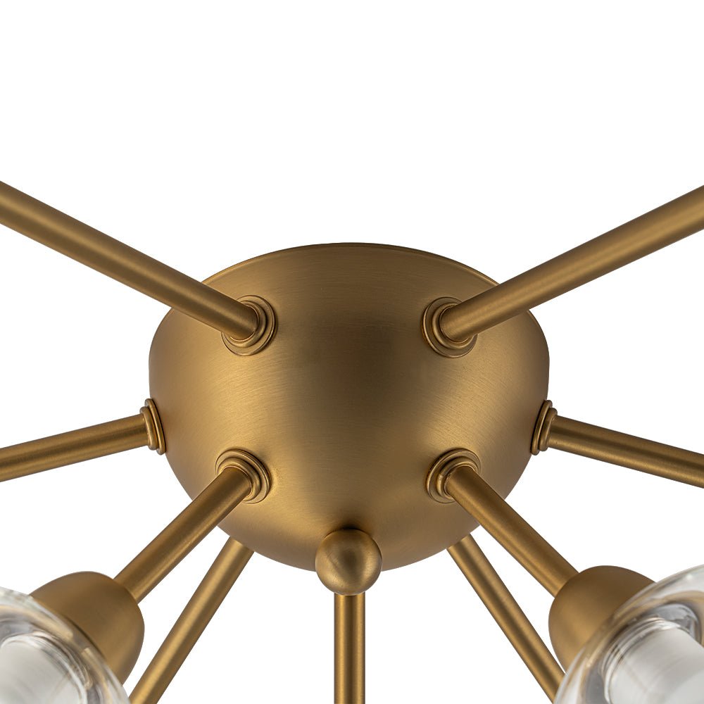 9-Light Layered Glass Bubble Sputnik Semi Flush Chandelier