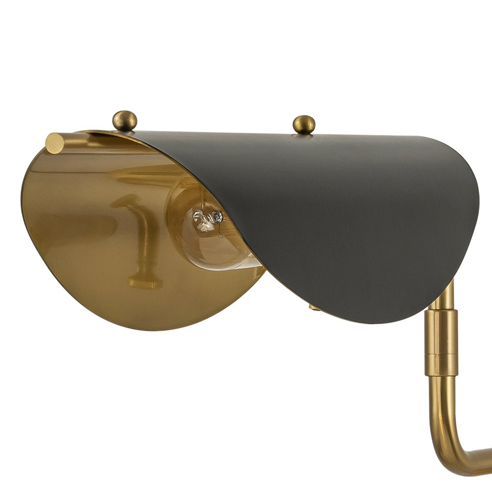 Aged Brass 1-Light Swing Arm Plug In Wall Sconce