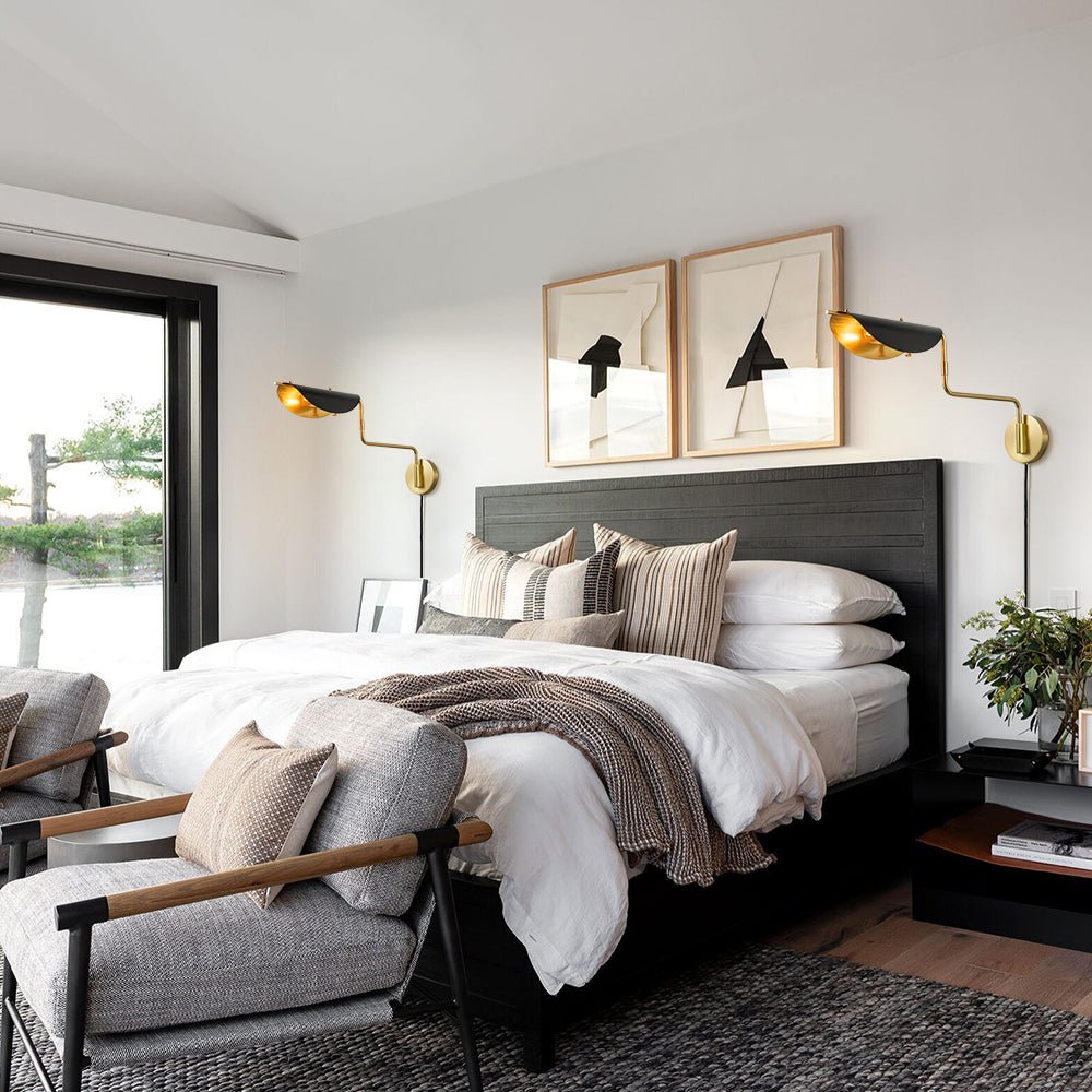 Aged Brass 1-Light Swing Arm Plug In Wall Sconce
