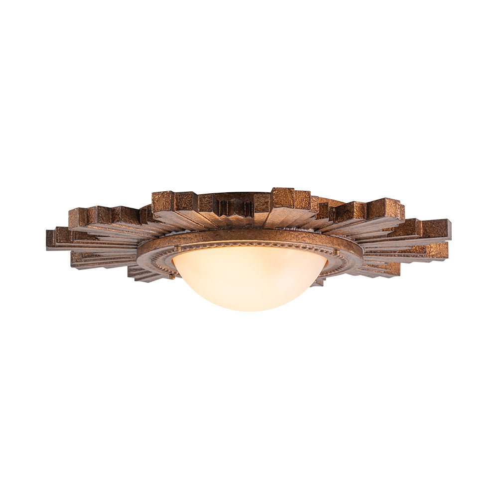Antique Apollo Sunburst Sculpture Flush Mount / Wall Light