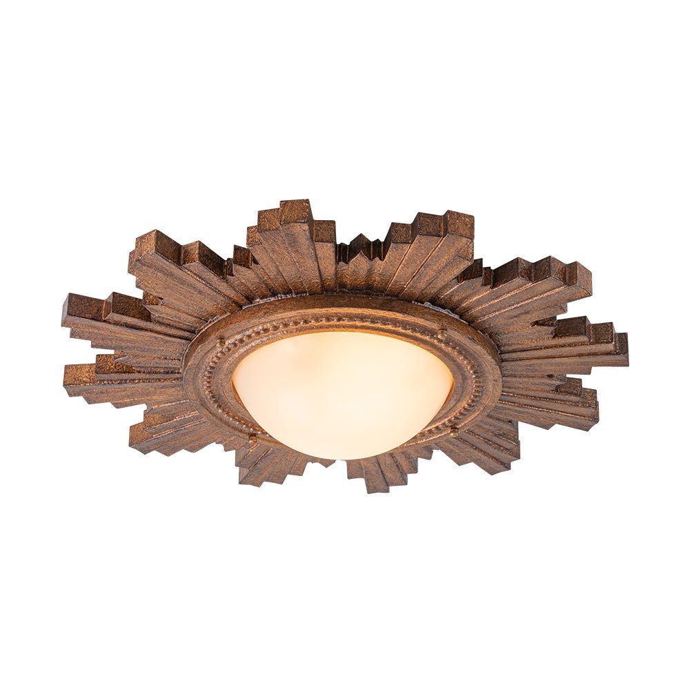 Antique Apollo Sunburst Sculpture Flush Mount / Wall Light