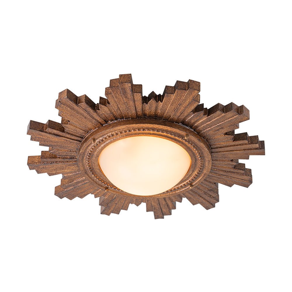 Antique Apollo Sunburst Sculpture Flush Mount / Wall Light