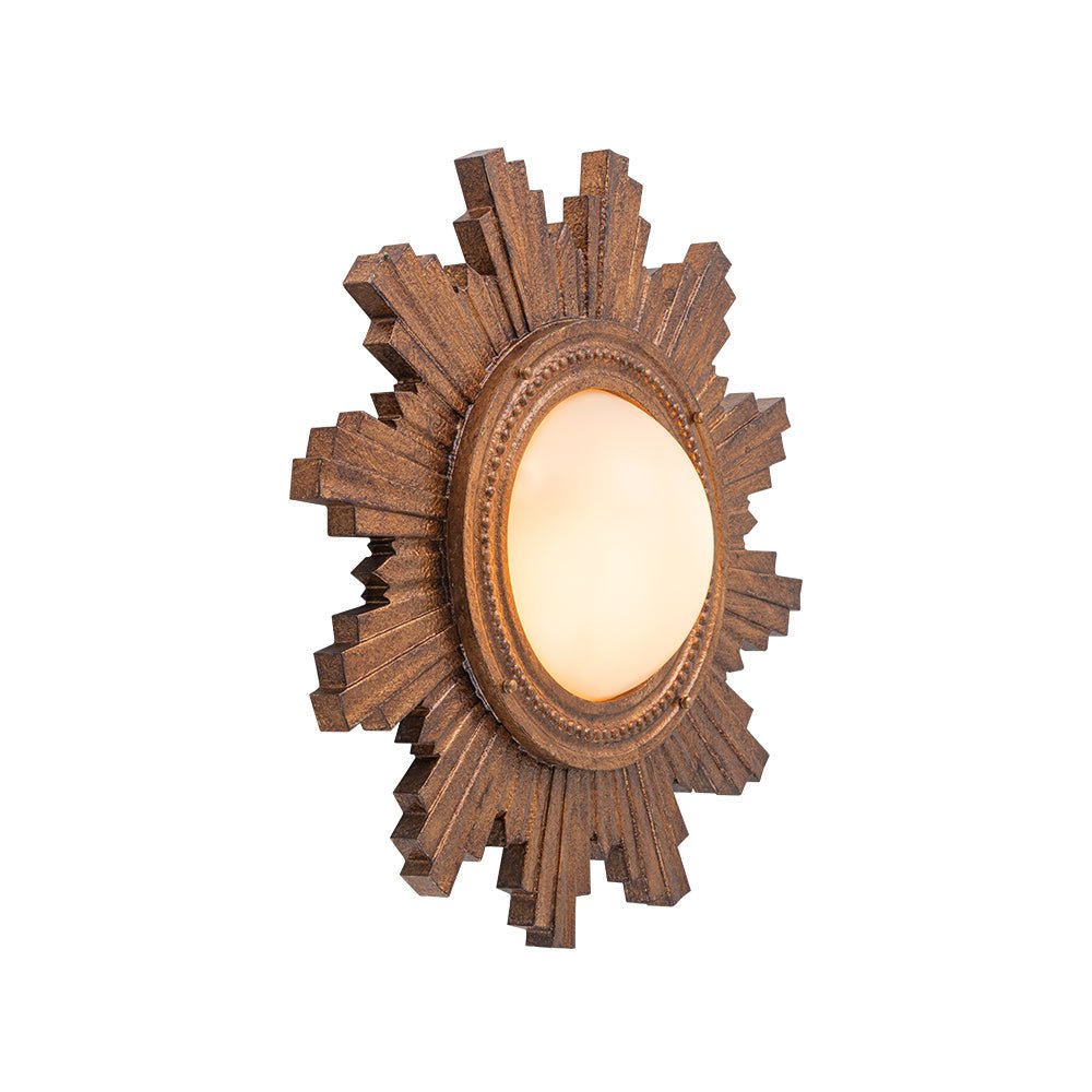 Antique Apollo Sunburst Sculpture Flush Mount / Wall Light