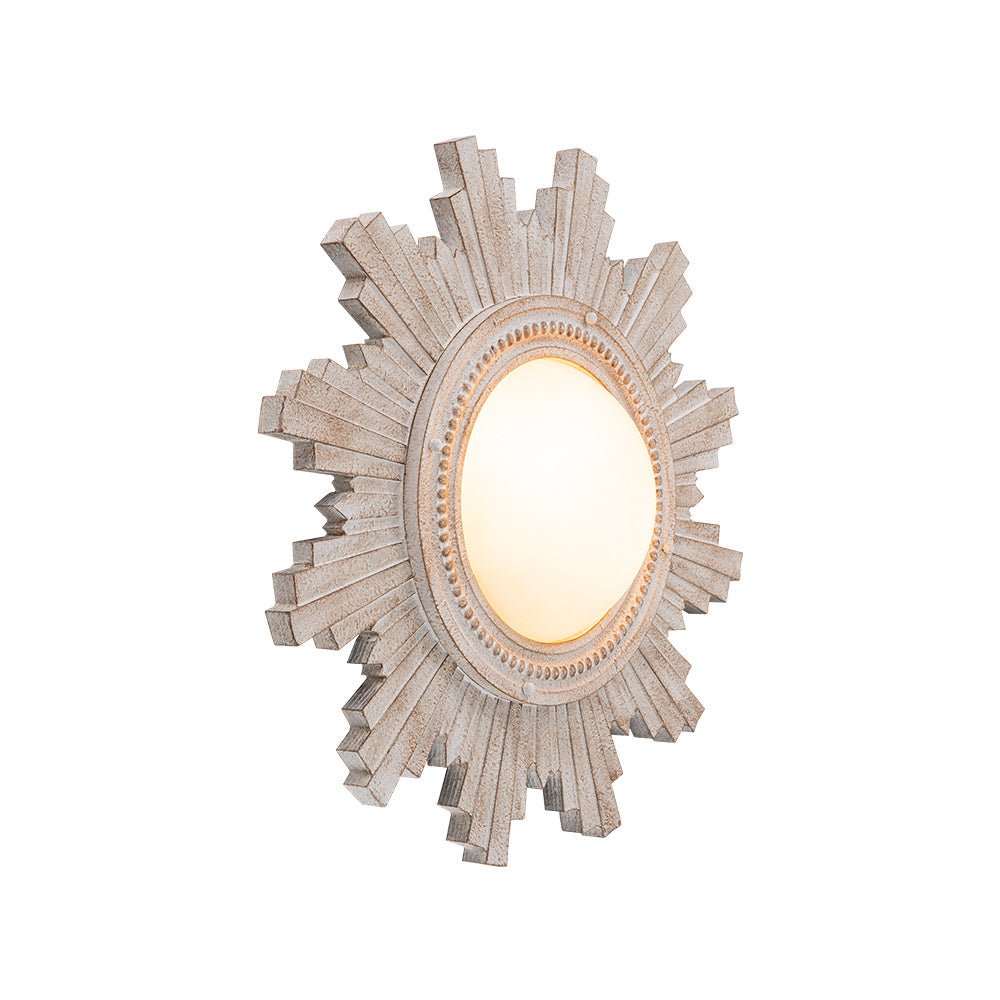 Antique Apollo Sunburst Sculpture Flush Mount / Wall Light