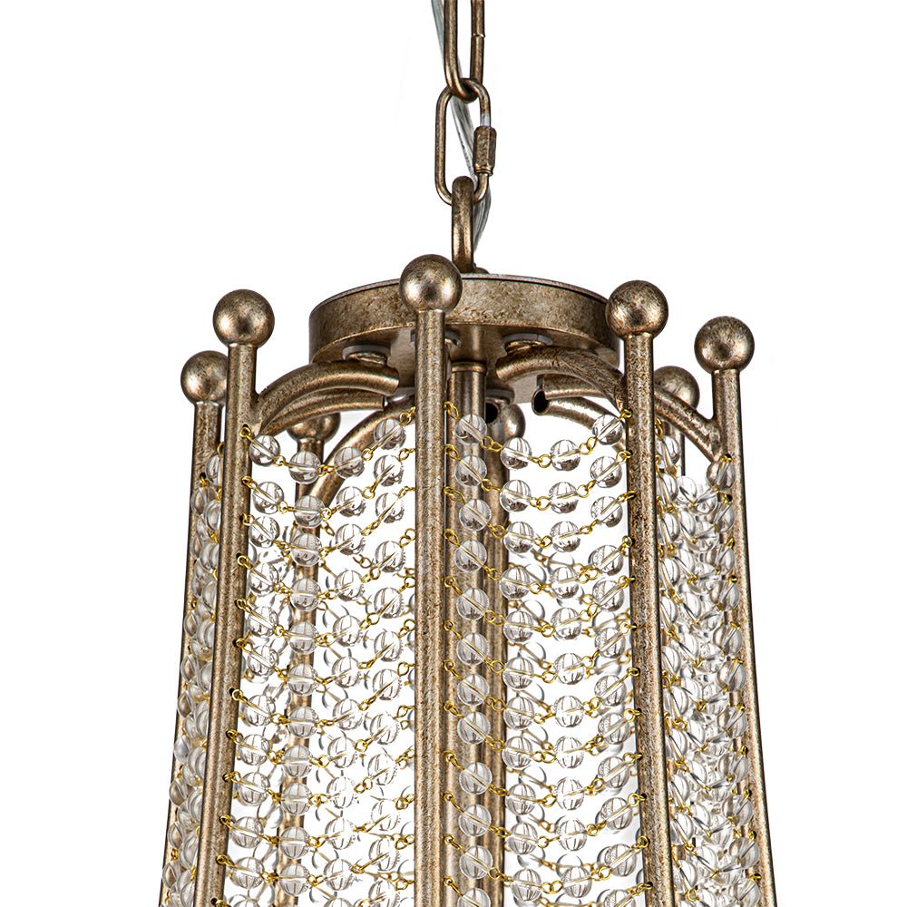 Antique Candle Style Crystal Bead Empire Chandelier