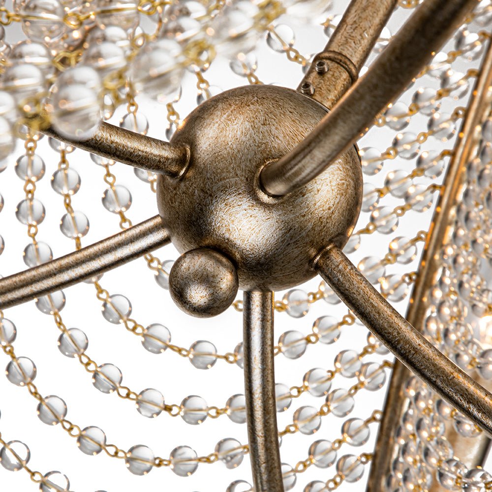Antique Candle Style Crystal Bead Empire Chandelier
