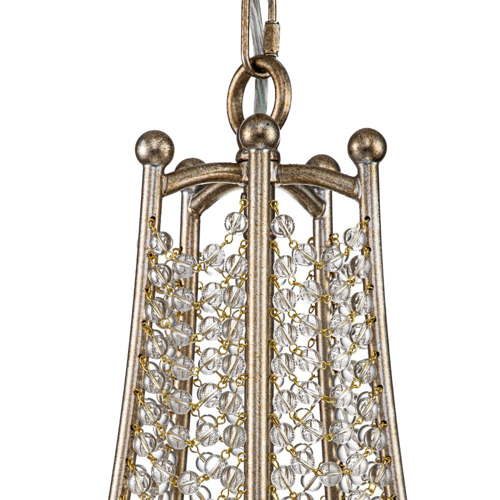 Antique Candle Style Crystal Bead Empire Chandelier