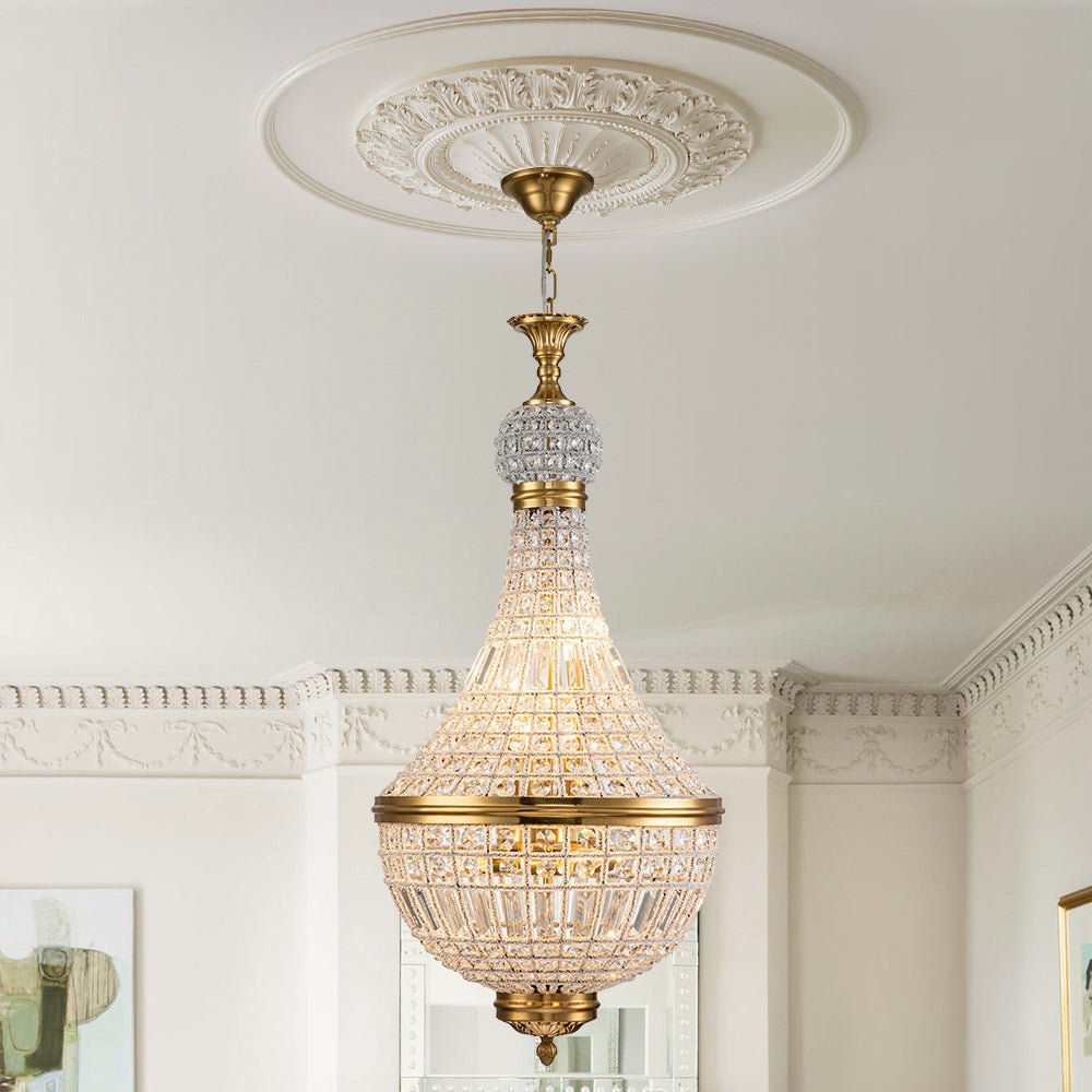 Antique Vintage French Crystal Empire Chandelier