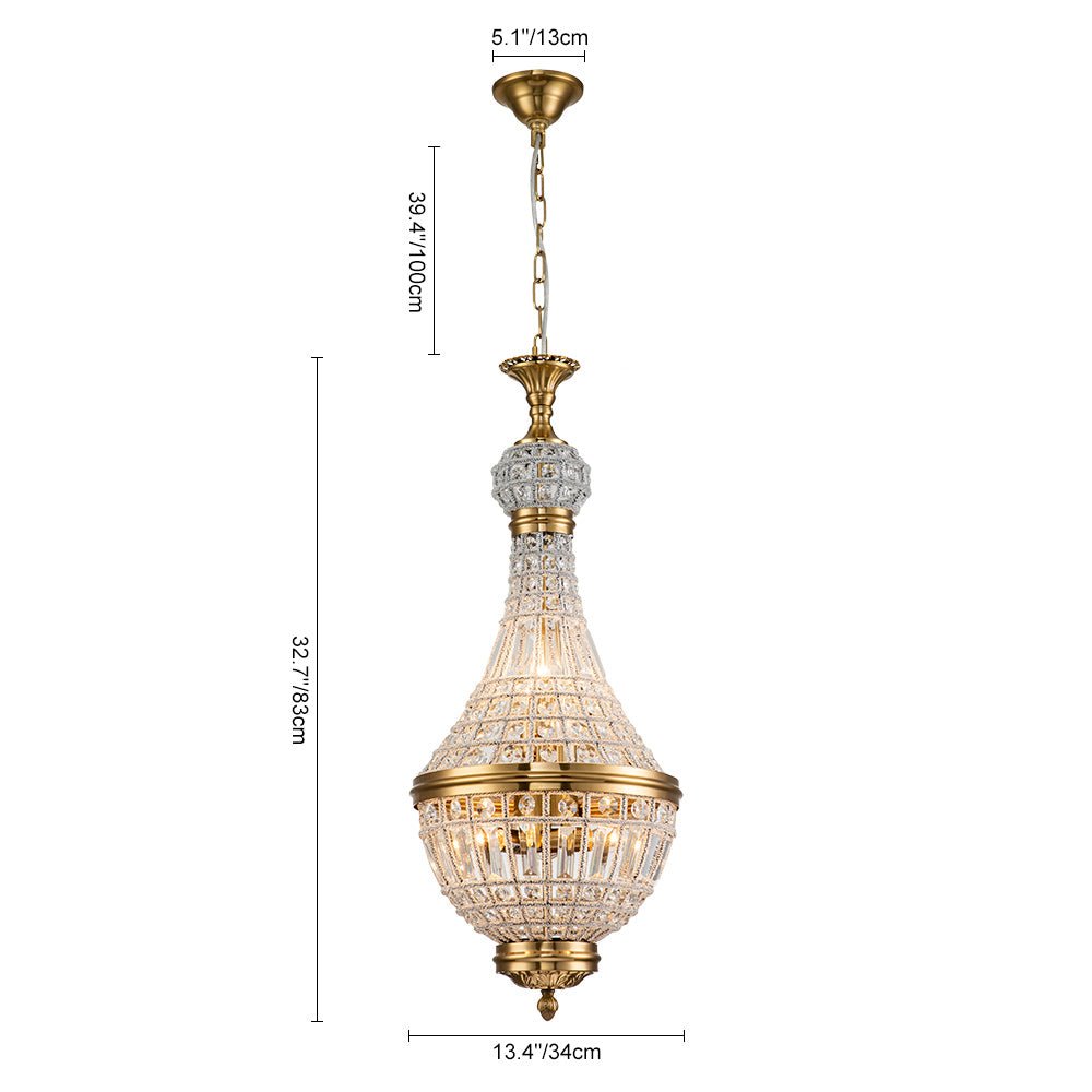 Antique Vintage French Crystal Empire Chandelier