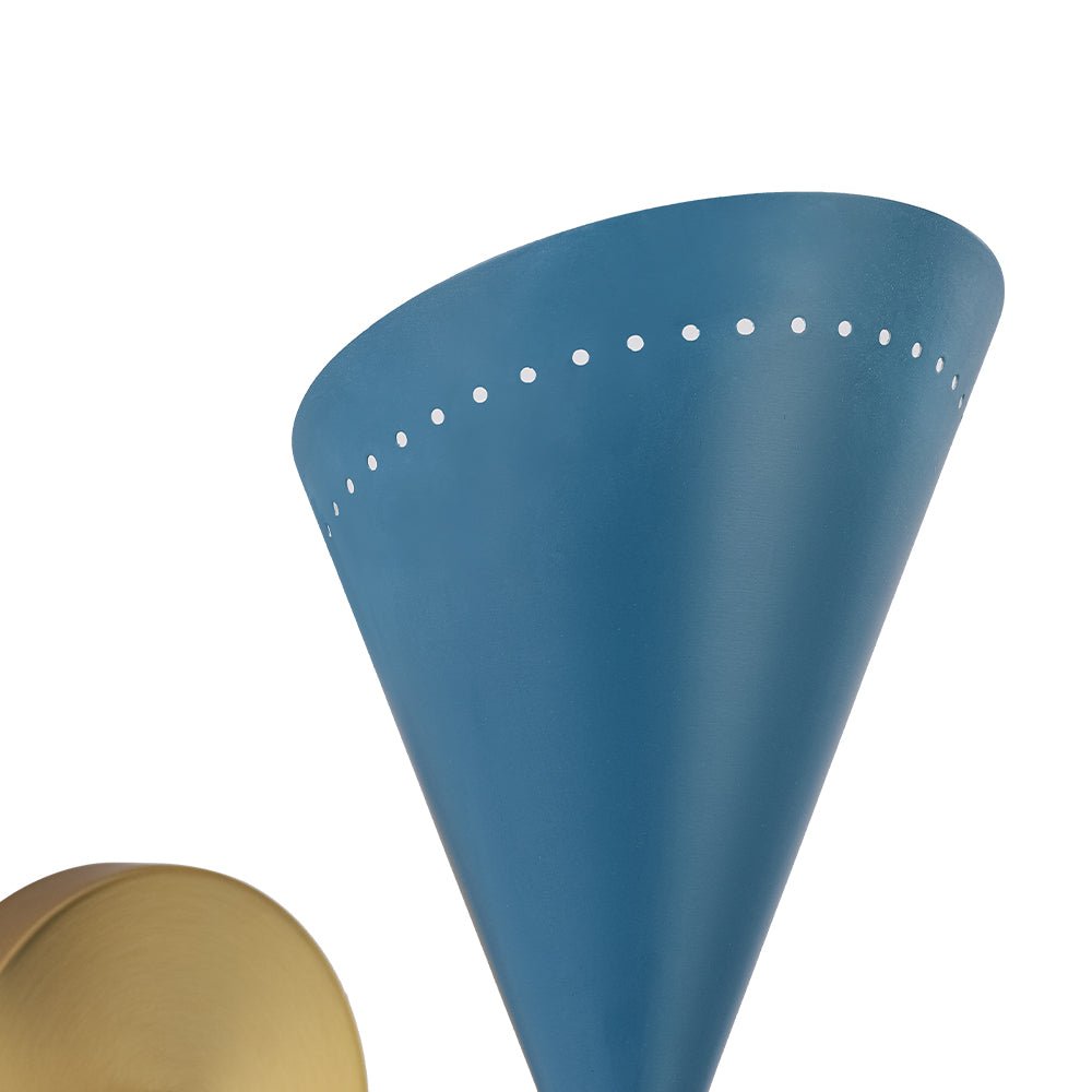 Art Deco 2-Light Up Down Dual Cone Wall Sconce