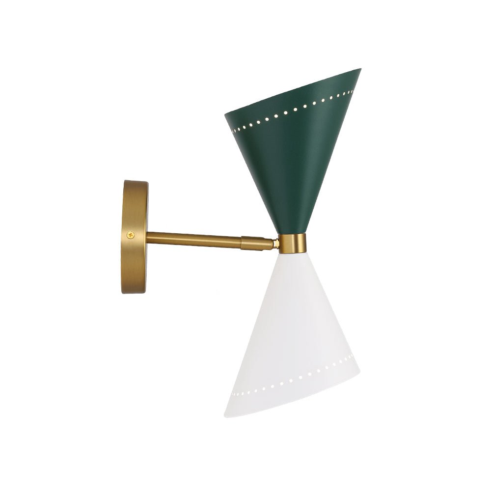 Art Deco 2-Light Up Down Dual Cone Wall Sconce
