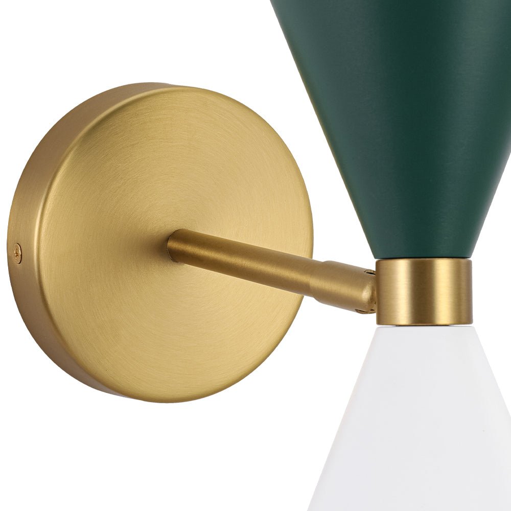 Art Deco 2-Light Up Down Dual Cone Wall Sconce