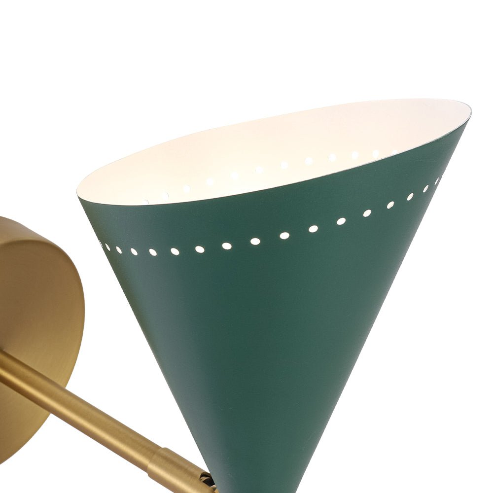 Art Deco 2-Light Up Down Dual Cone Wall Sconce