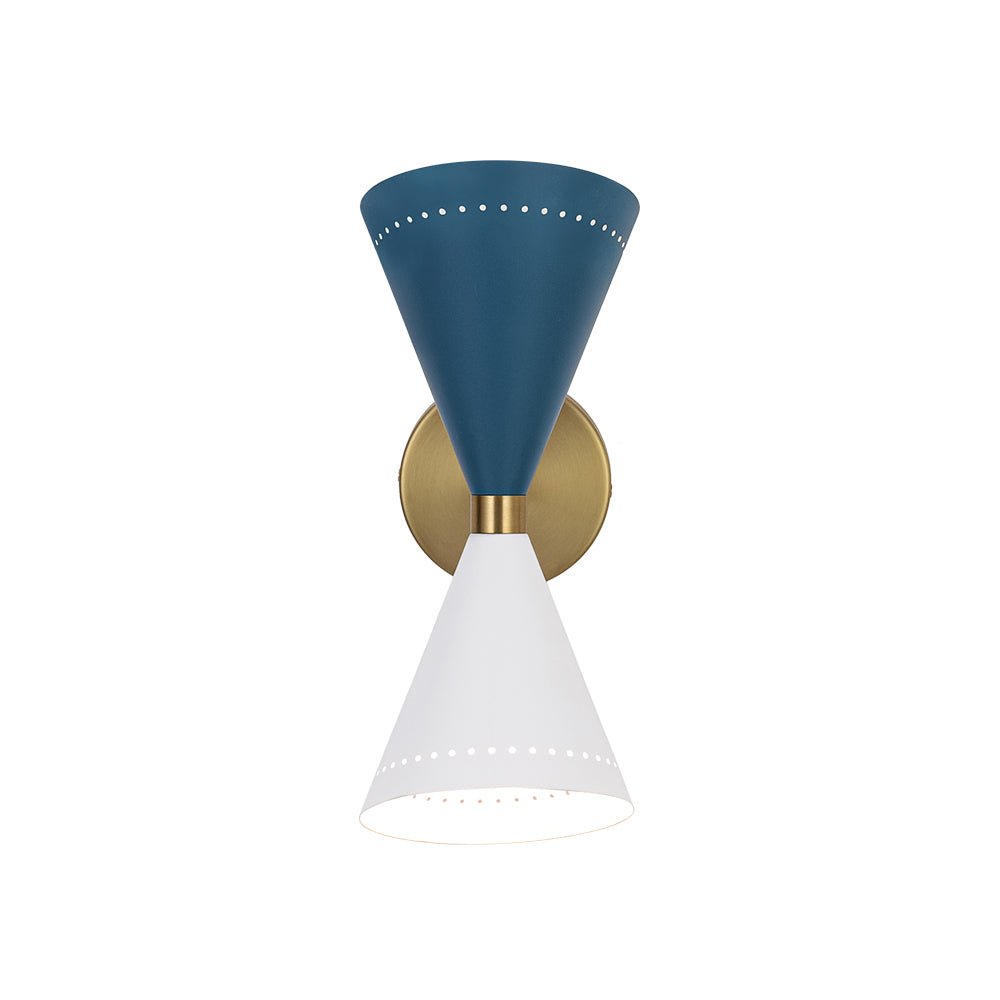 Art Deco 2-Light Up Down Dual Cone Wall Sconce