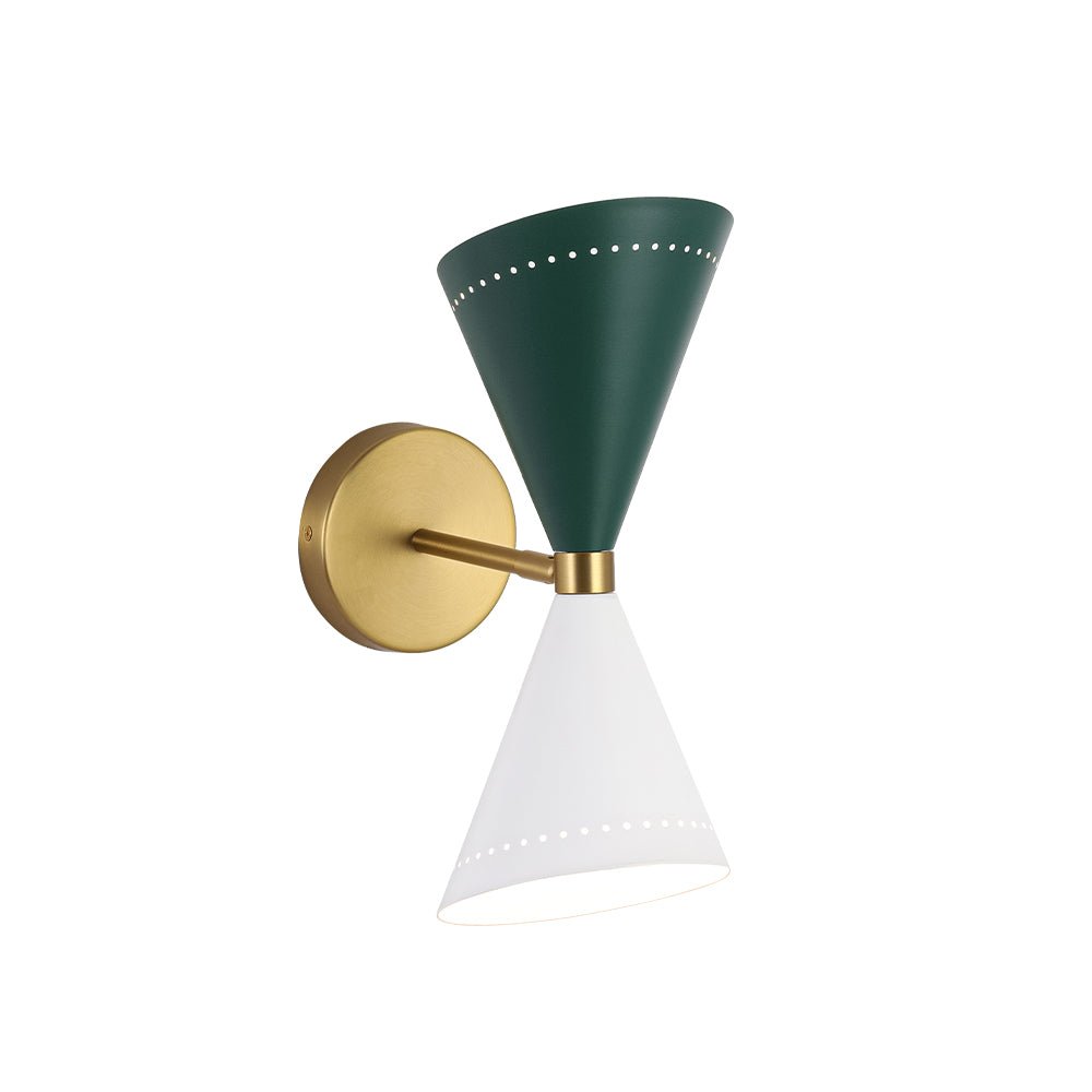 Art Deco 2-Light Up Down Dual Cone Wall Sconce