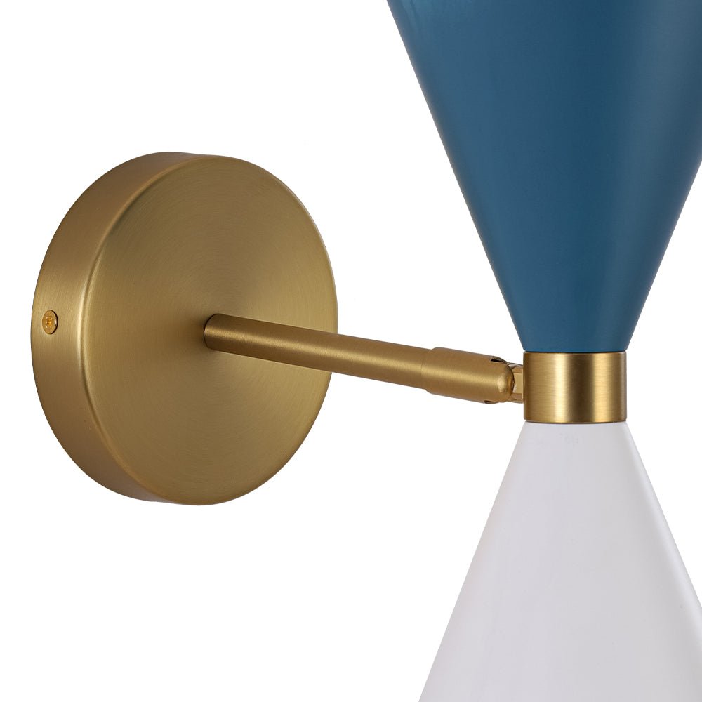 Art Deco 2-Light Up Down Dual Cone Wall Sconce