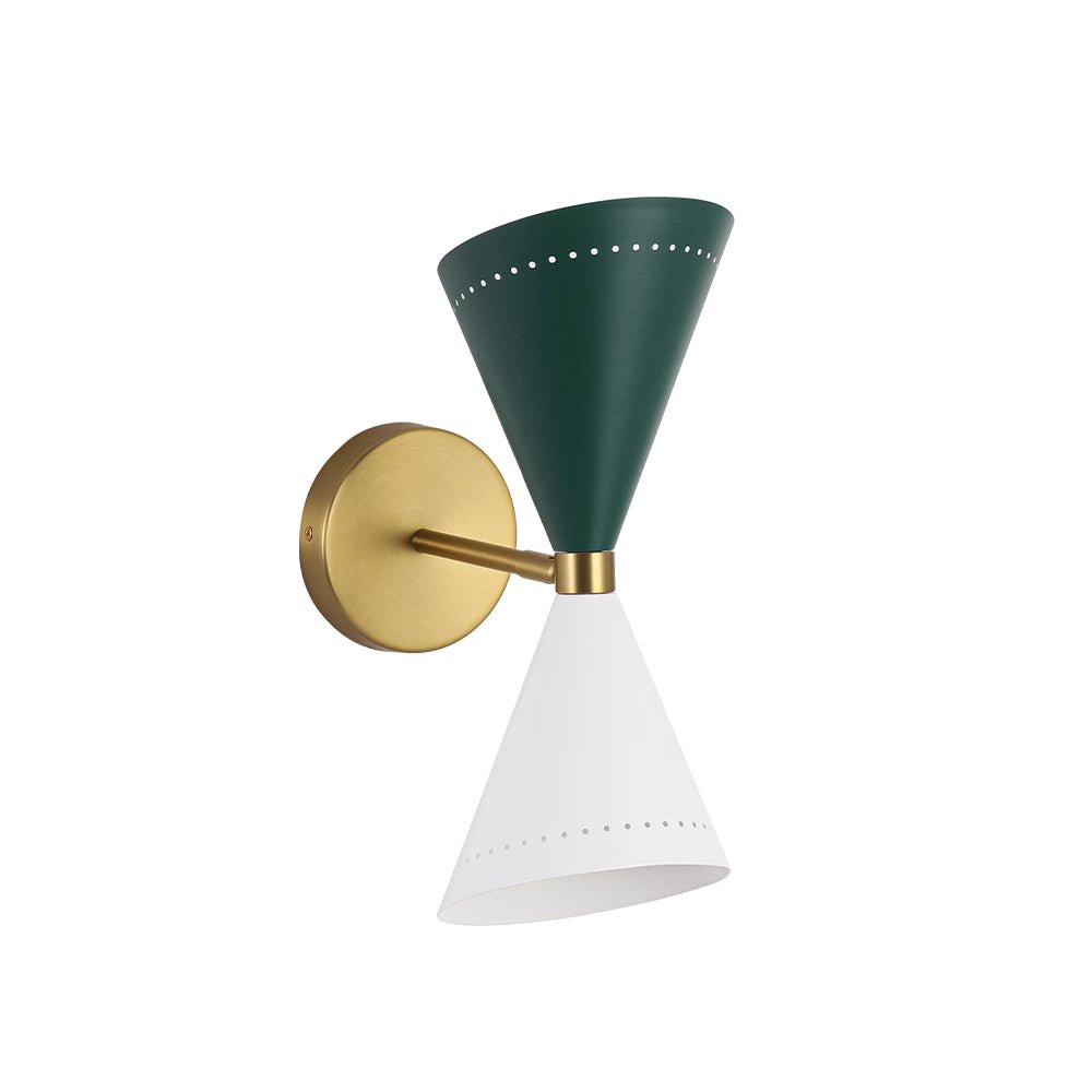 Art Deco 2-Light Up Down Dual Cone Wall Sconce