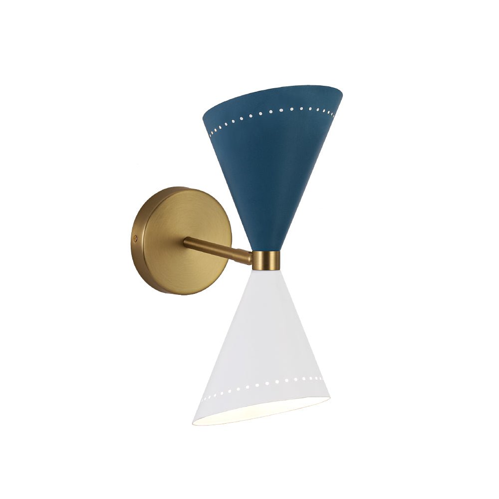 Art Deco 2-Light Up Down Dual Cone Wall Sconce
