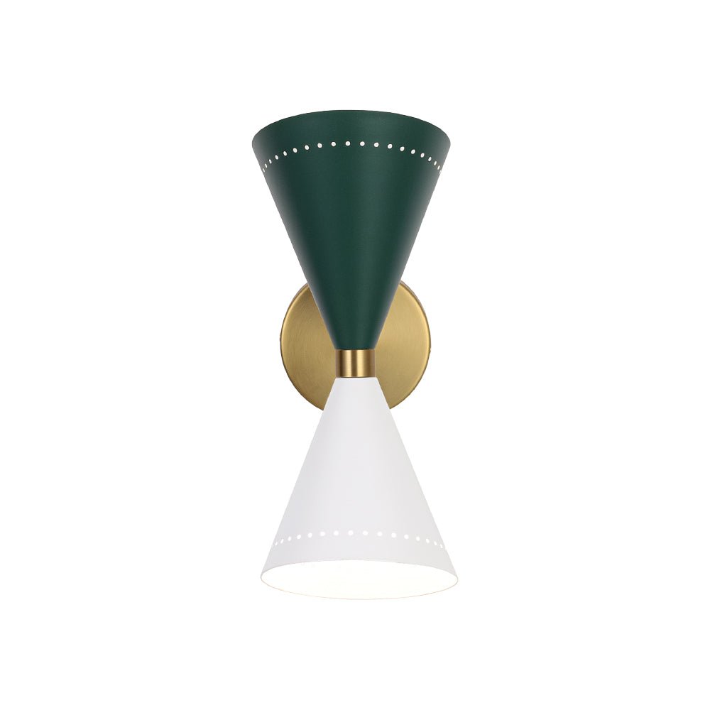 Art Deco 2-Light Up Down Dual Cone Wall Sconce