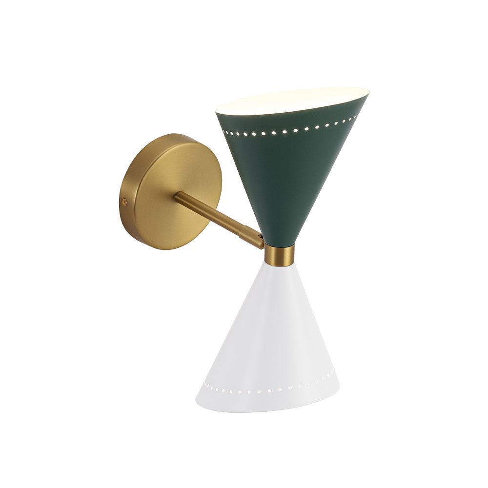 Art Deco 2-Light Up Down Dual Cone Wall Sconce