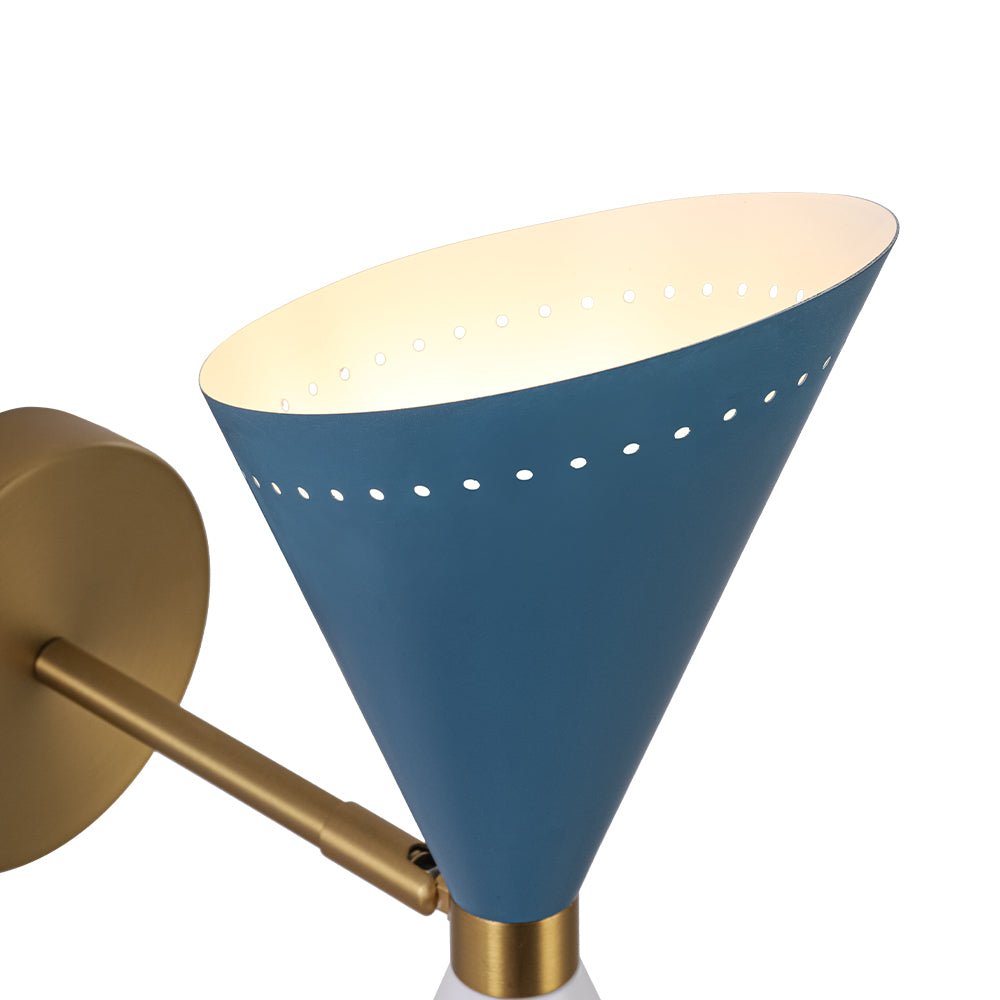 Art Deco 2-Light Up Down Dual Cone Wall Sconce